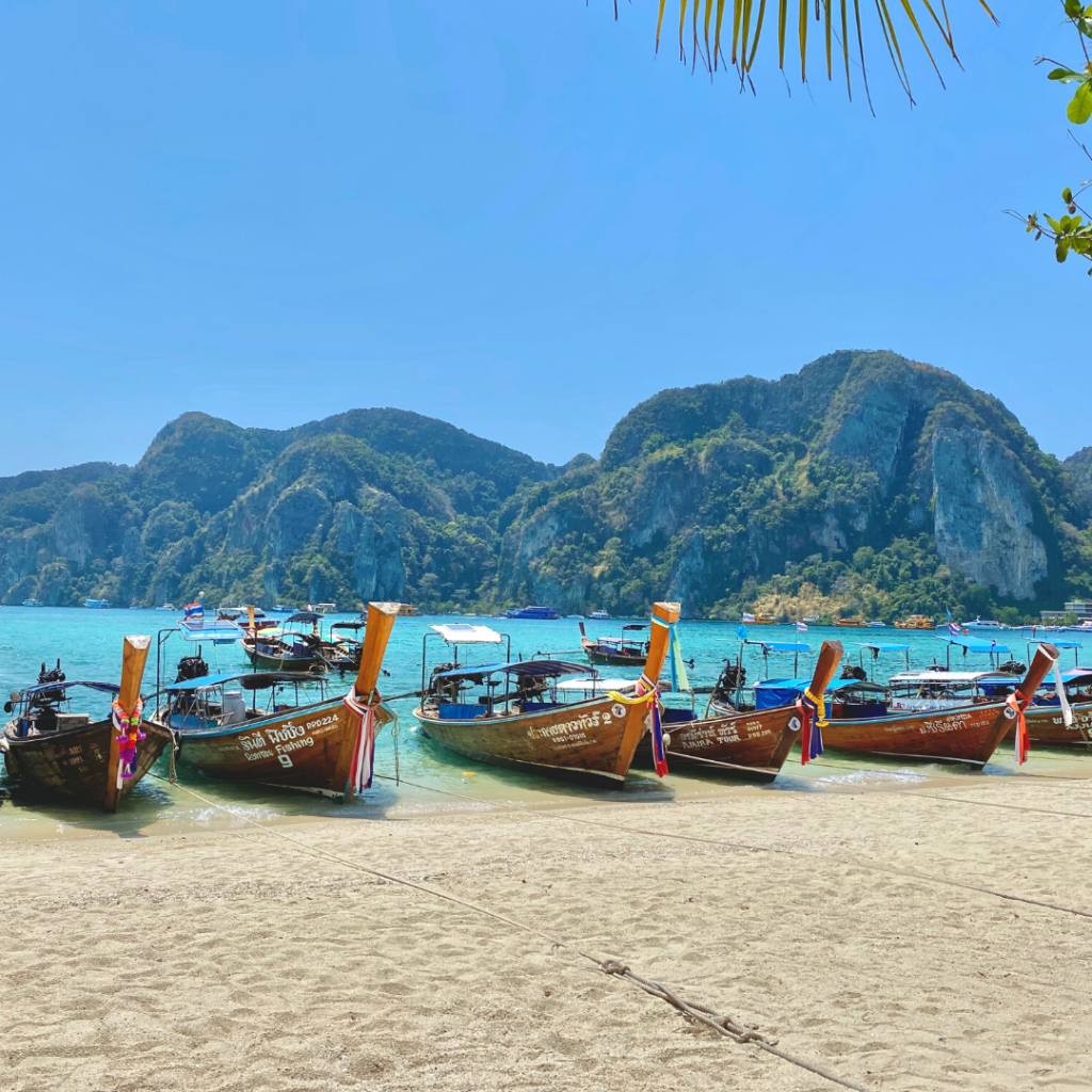 boats and mountain