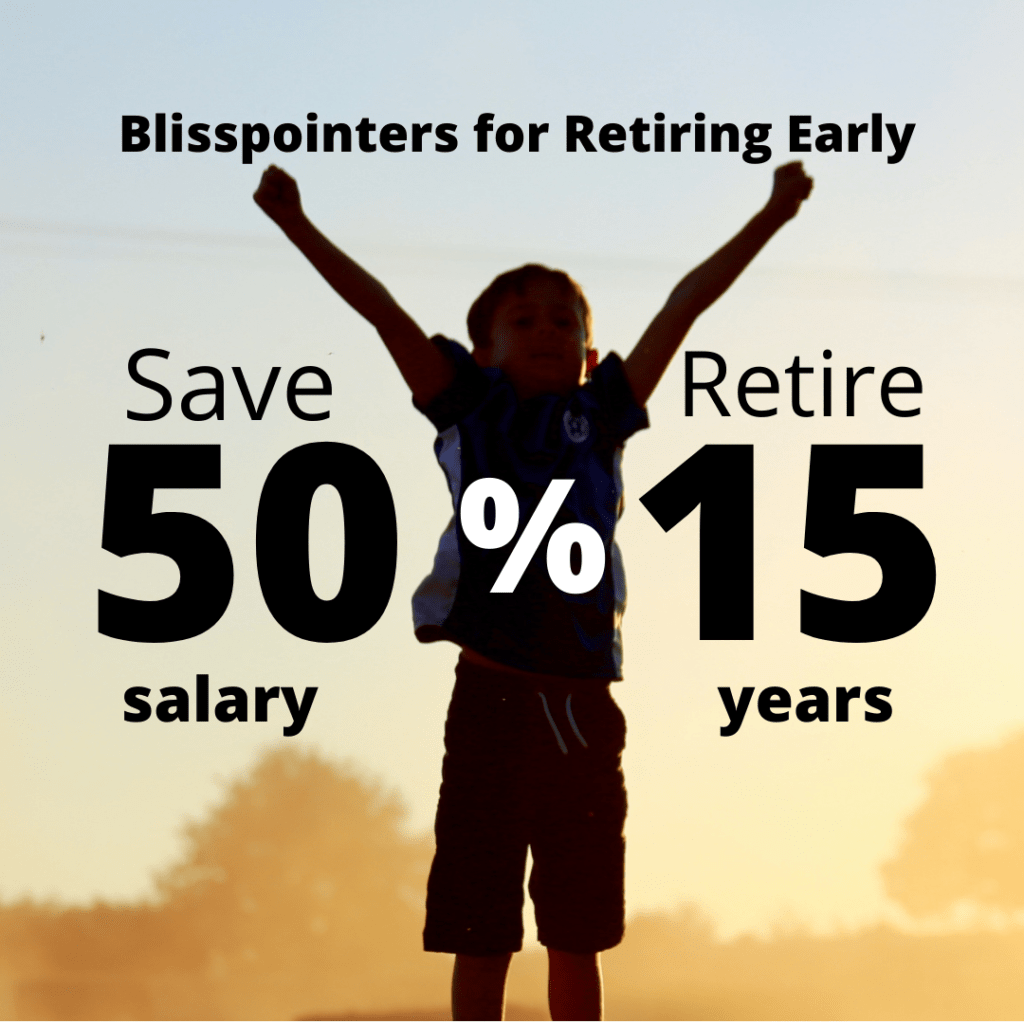 save 50% retire 15 years happy boy sunset